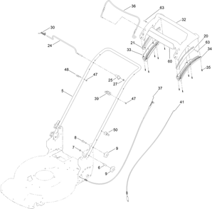 Handle Assembly Diagram and Parts List for 413000000 - 999999999 Toro Lawn Mower