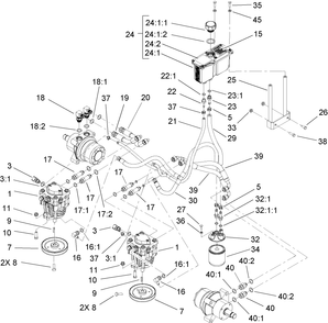 Part Location Diagram of 103-1942 Toro Pump-hyd