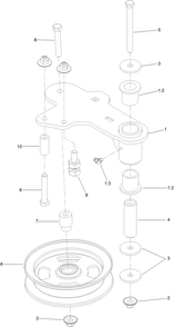 Idler Arm Assembly Diagram and Parts List for 402100000-403319924 Toro Lawn Mower