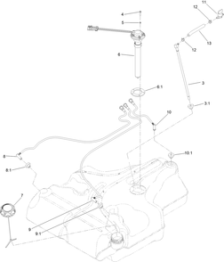Fuel Tank Assembly Diagram and Parts List for 402100000-403319924 Toro Lawn Mower