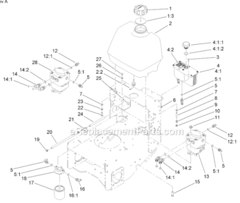 Part Location Diagram of 340-101 Toro Fitting-HYD, 90deg.