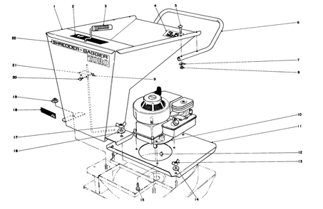 Engine & Hopper Assembly Diagram and Parts List for 2000001 - 2999999 Toro Chipper Shredder