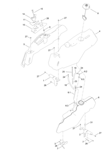 Body Styling And Fuel Pod Assembly Diagram and Parts List for 408976622 - 410149999 Toro Lawn Tractor