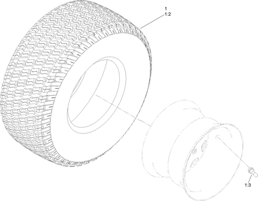 Tire Assembly Diagram and Parts List for 413000000 - 999999999 Toro Lawn Tractor
