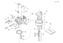 Carburetor Diagram and Parts List for 5900001-5999999 - 1995 Toro