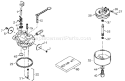Carburetor Assembly Diagram and Parts List for 250010001-250999999 - 2005 Toro Snow Blower