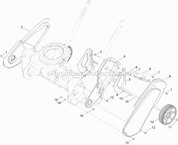 Main_Frame_And_Wheel_Assembly Diagram and Parts List for 315000001 - 315999999 Toro Snow Blower