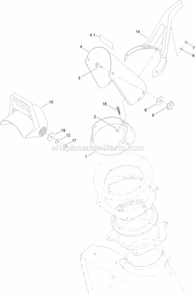 Discharge_Chute_Control_Assembly Diagram and Parts List for 315000001 - 315999999 Toro Snow Blower