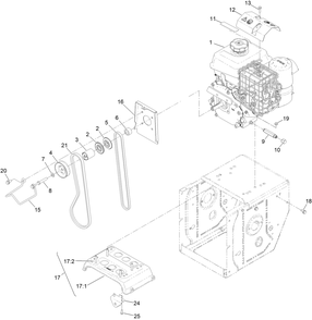 Engine Assembly Diagram and Parts List for 408800000 - 411699999 Toro Power Broom