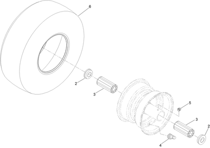 Wheel And Tire Assembly Diagram and Parts List for 400000000-402099999 Toro Lawn Tractor