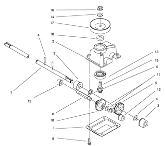 Gear Case Assembly Diagram and Parts List for 9900001 - 9999999 Toro Lawn Mower