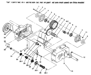 Transmission 8-Speed 4 Pinion (Continued) Diagram and Parts List for 6900001 - 6999999 Toro Lawn Tractor