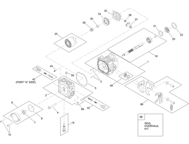 Hydraulic Pump Assembly No. 119-0177 Diagram and Parts List for 413000000 - 999999999 Toro Lawn Mower