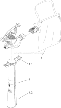 Part Location Diagram of 108-8969 Toro Leaf Blower Upper Vac Tube