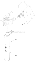Bag  Tube Assembly Diagram and Parts List for  Toro Leaf Blower / Vacuum