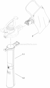 Bag_And_Tube_Assembly Diagram and Parts List for 313000001 - 313999999 Toro Leaf Blower / Vacuum