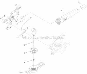 Impeller_And_Tube_Assembly Diagram and Parts List for 315000001 - 315999999 Toro Leaf Blower / Vacuum