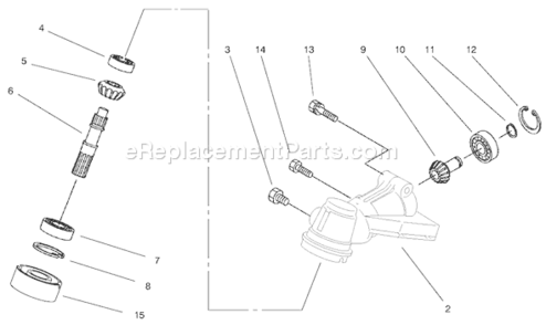 Gearcase Assembly Diagram and Parts List for 200000001-2009999992000 Toro Trimmer