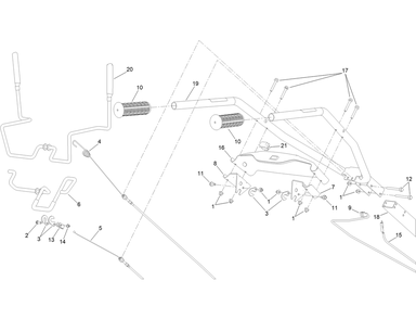 Handles And Controls Assembly Diagram and Parts List for 321000001 - 321999999 Toro Tiller