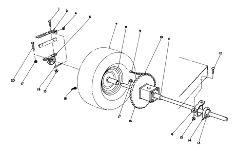 Rear Axle Assembly Diagram and Parts List for 8000001 - 8999999 Toro Lawn Tractor