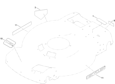 Decal Assembly Diagram and Parts List for 411961728 - 412899999 Toro Lawn Mower