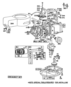 Briggs & Stratton Engine Model No. 92908-2059-01 Diagram and Parts List for 16870 2000001 - 2999999 Toro Lawn Mower