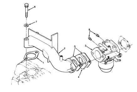 14hp Engine Carburetor Assembly Diagram and Parts List for 1000001 - 1999999 Toro Lawn Tractor