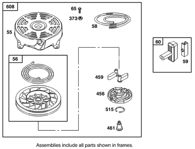 Starter Assembly Engine Gts-200 Diagram and Parts List for  Toro Lawn Mower
