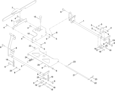 Deck Lift Assembly Diagram and Parts List for 410000000 - 411999999 Toro Lawn Tractor