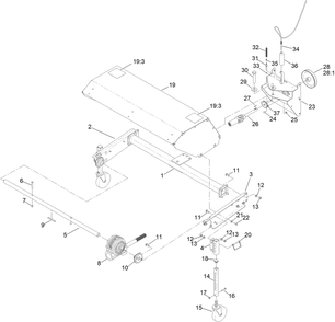 Broom Frame Assembly Diagram and Parts List for 408800000 - 411699999 Toro Power Broom