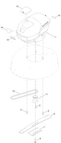 Motor Module And Blade Assembly Diagram and Parts List for 411700000 - 412246471 Toro Lawn Mower