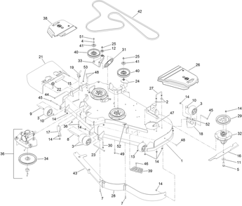 Deck Assembly Diagram and Parts List for 402252575-404399999 Toro Lawn Mower