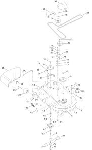 42in Deck And Decal Assembly Diagram and Parts List for 410000000 - 412089999 Toro Lawn Tractor