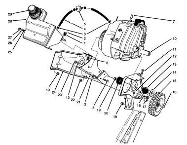 Engine & Main Frame Assembly Diagram and Parts List for 6900001 - 6999999 Toro Snow Blower