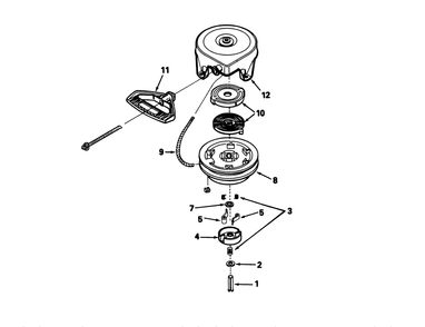 Rewind Starter Tecumseh No. 590630 Diagram and Parts List for 1000001 - 1999999 Toro Snow Blower