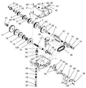 Transmission Peerless Model 700-025 Diagram and Parts List for 9900001 - 9999999 Toro Lawn Tractor