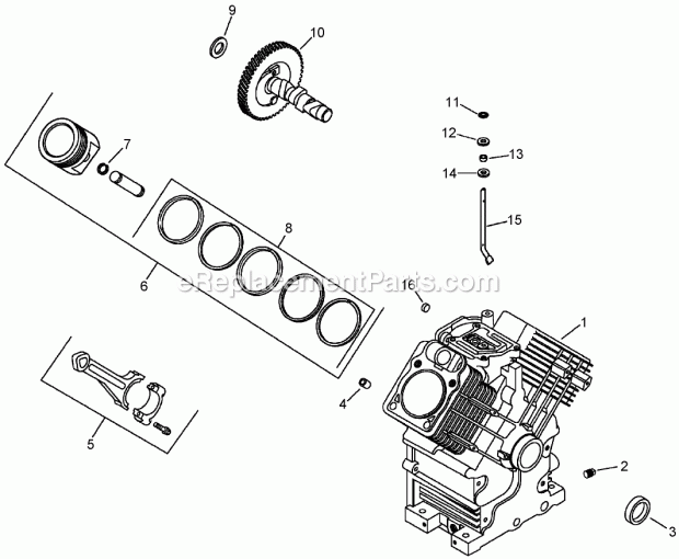 Crankcase Assembly Kohler Ch23s 76584 Diagram and Parts List for 250000001-250999999 Toro Lawn Mower