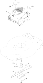 Engine And Blade Assembly Diagram and Parts List for 413000000 - 999999999 Toro Lawn Mower