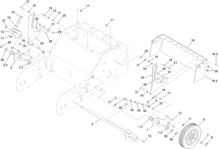 Height Adjustment Assembly Diagram and Parts List for 410050000 - 999999999 Toro Aerator