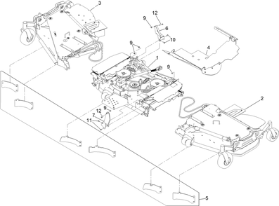 Deck Assembly Diagram and Parts List for 413000000 - 999999999 Toro Lawn Tractor
