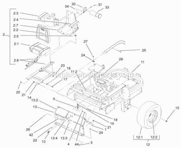 Page U Diagram and Parts List for 210000001-210002100 Toro Lawn Tractor
