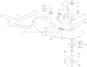 50 Inch Deck Spindle, Belt and Blade Assembly Diagram and Parts List for 310000001-310999999 - 2010 Toro Lawn Tractor