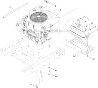 Engine_And_Muffler_Assembly Diagram and Parts List for 312000001-312999999 Toro Lawn Tractor
