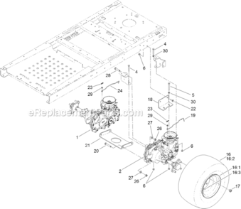 Hydro_Transaxle_Assembly Diagram and Parts List for 312000001-312999999 Toro Lawn Tractor