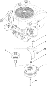 Clutch_Assembly Diagram and Parts List for 312000001-312999999 Toro Lawn Tractor