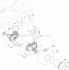 Hydro_Transaxle_Drive_And_Rear_Wheel_Assembly Diagram and Parts List for 314000001 - 314999999 Toro Lawn Tractor