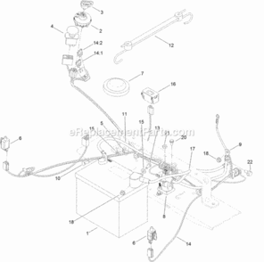 Battery_And_Electrical_Assembly Diagram and Parts List for 314000001 - 314999999 Toro Lawn Tractor
