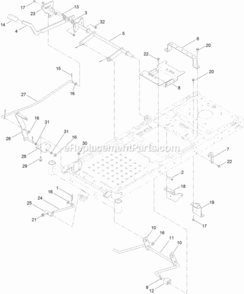 Deck_Lift_Assembly Diagram and Parts List for 314000001 - 314999999 Toro Lawn Tractor