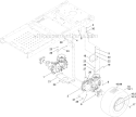 Part Location Diagram of 119-3350 Toro Left Hand Hydro Transaxle Assembly