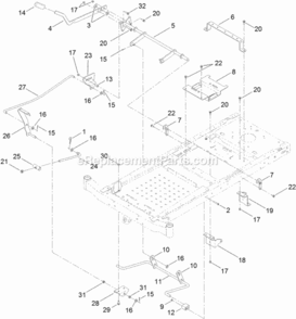 Deck_Lift_Assembly Diagram and Parts List for 311000001 - 311999999 Toro Lawn Tractor